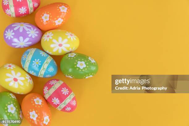 colorful easter eggs - easter background stock pictures, royalty-free photos & images