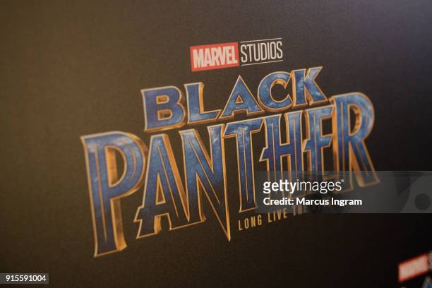 General view of the atmosphere during the Marvel Studios "Black Panther" Atlanta movie screening at The Fox Theatre on February 7, 2018 in Atlanta,...