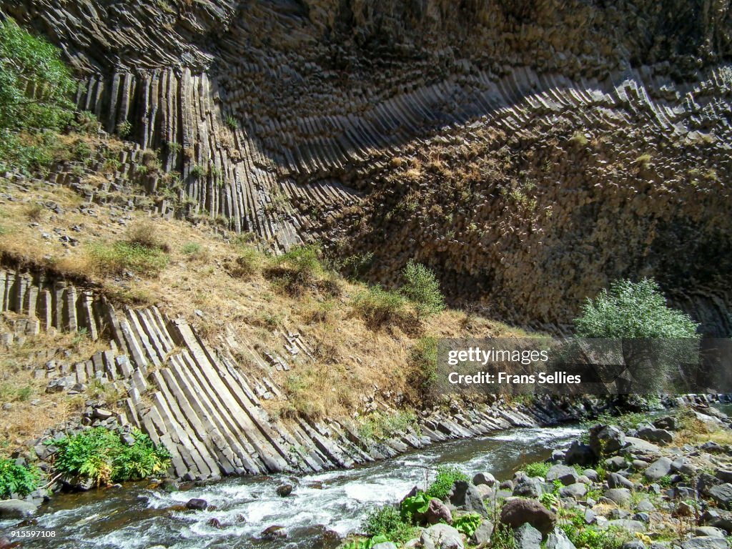 Basalt Rock columns formations, ("Symphony of the Stones"), Garni Gorge, Armenia