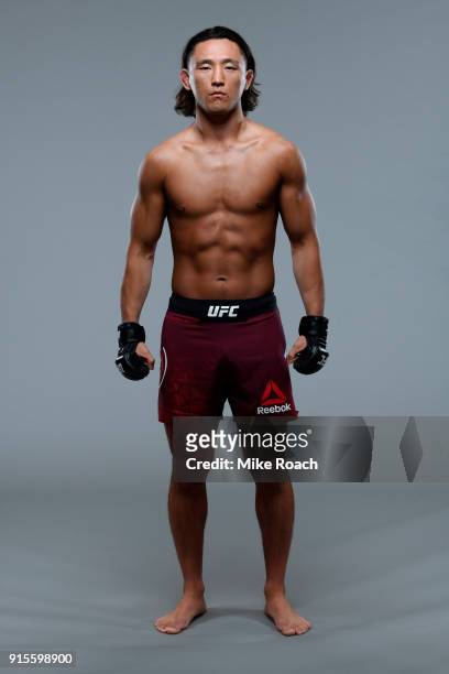 Dong Hyun Kim of South Korea poses for a portrait during a UFC photo session on February 7, 2018 in Perth, Australia.