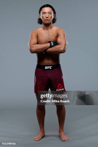 Dong Hyun Kim of South Korea poses for a portrait during a UFC photo session on February 7, 2018 in Perth, Australia.