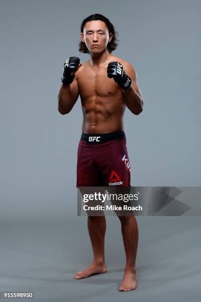 Dong Hyun Kim of South Korea poses for a portrait during a UFC photo session on February 7, 2018 in Perth, Australia.