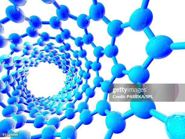 ilustraciones, imágenes clip art, dibujos animados e iconos de stock de carbon nanotube - fullereno