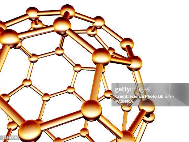 buckminsterfullerene molecule - buckyball stock illustrations