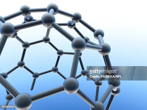 buckminsterfullerene molecule - buckyball stock illustrations