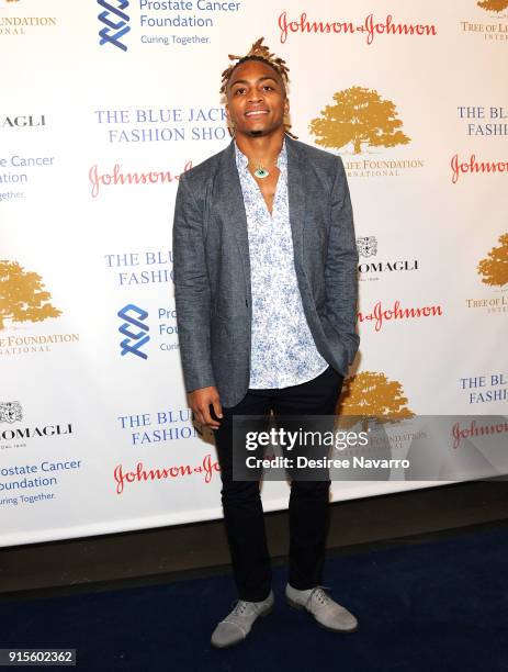 Buster Skrine attends the 2nd Annual Blue Jacket Fashion Show at Pier 59 Studios on February 7, 2018 in New York City.