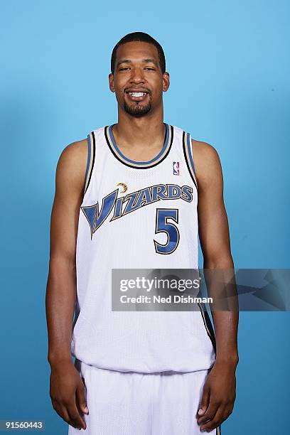 Dominic McGuire of the Washington Wizards poses for a portrait during 2009 NBA Media Day at the Verizon Center on September 28, 2009 in Washington,...