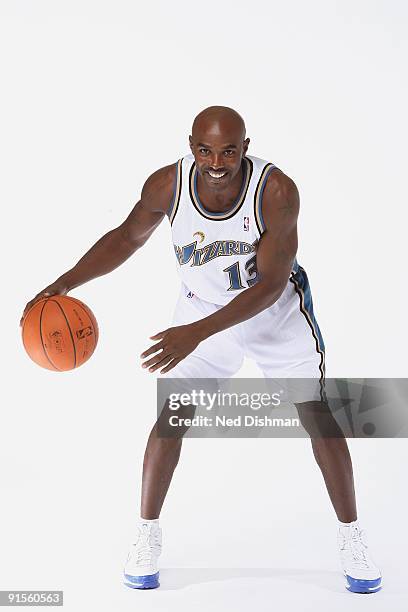 Mike James of the Washington Wizards poses for a portrait during 2009 NBA Media Day at the Verizon Center on September 28, 2009 in Washington, DC....