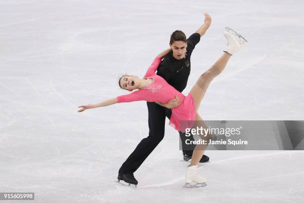Ice dancers Anna Duskova and Martin Bidar of Czech Republic train during a practice session ahead of the PyeongChang 2018 Winter Olympic Games at...