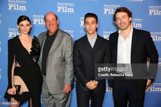Actors Rachele Schank, Brian Baumgartner, Luke Brandon Field and director Anthony Sabet at The American Riviera Award Honoring Sam Rockwell during...