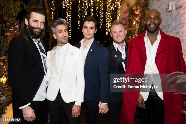 Jonathan Van Ness, Tan France, Antoni Porowski, Bobby Berk, and Karamo Brown attend the after party for the premiere of Netflix's "Queer Eye" Season...