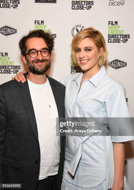 Jay Duplass and Greta Gerwig attend the Film Independent hosts Directors Close-Up Screening of "Lady Bird" at Landmark Theatre on February 7, 2018 in...