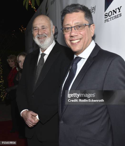 Rob Reiner and screenwriter Dean Devlin arrives at the 9th Annual AAFCA Awards at Taglyan Complex on February 7, 2018 in Los Angeles, California.