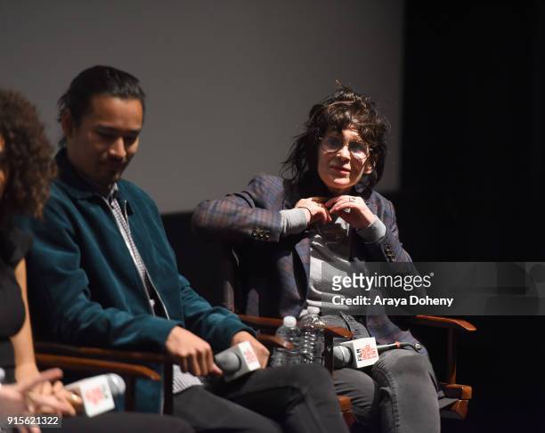Jordan Rodrigues and April Napier attend the Film Independent Hosts Directors Close-Up Screening Of "Lady Bird" at Landmark Theatre on February 7,...