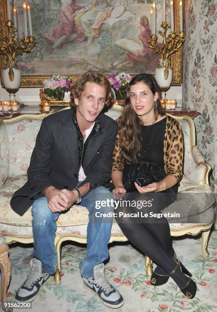 Andrea Casiraghi and Tatiana Santo Domingo attend the launch of new Jewellery collection "NEREE for ERE" by Repossi at the Ritz Hotel on October 7,...