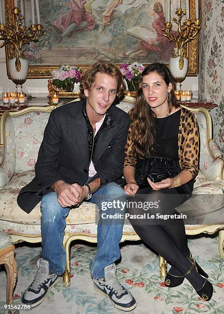 Andrea Casiraghi and Tatiana Santo Domingo attend the launch of new Jewellery collection "NEREE for ERE" by Repossi at the Ritz Hotel on October 7,...