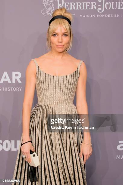 Actor Sienna Miller attends the 2018 amfAR Gala New York at Cipriani Wall Street on February 7, 2018 in New York City.
