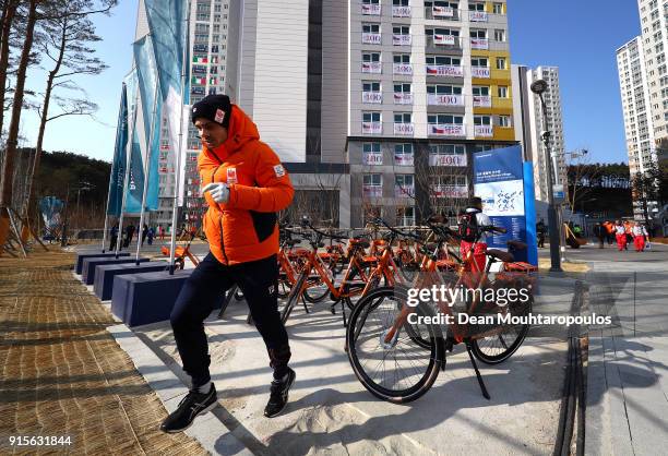 Speed skater Jan Smeekens of the Netherlands is seen ahead of the PyeongChang 2018 Winter Olympic Games at Gangneung Olympic Village on February 8,...