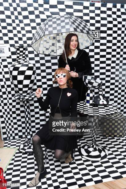 Anna Tagliabue and Stephanie Mattera attend Leesa Rowland's Animal Ashram Pop-Up Penthouse on February 7, 2018 in New York City.