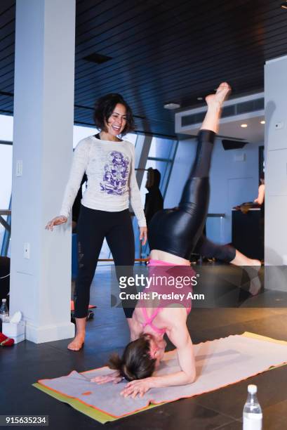 Ashram Yoga at the Leesa Rowland's Animal Ashram Pop-Up Penthouse on February 7, 2018 in New York City.