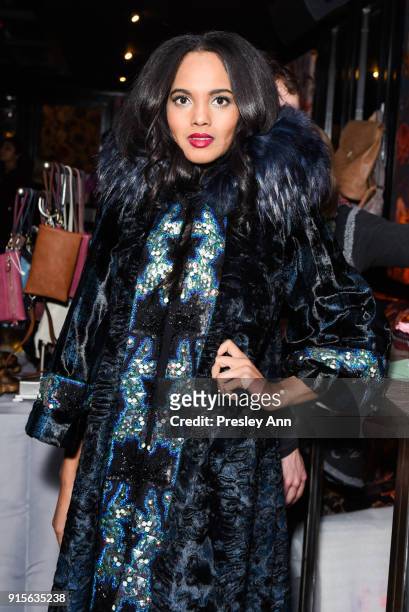 Tiffany Brevard attends Leesa Rowland's Animal Ashram Pop-Up Penthouse on February 7, 2018 in New York City.