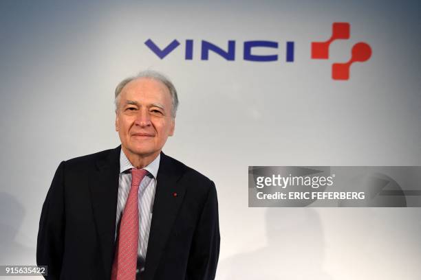 Vinci Chief Executive Officer Xavier Huillard poses in Paris on February 8 during the presentation of company results for 2017.