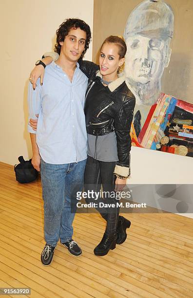 Alex and Alice Dellal attend Laurence Owen 'The Gold Book' presented by 20 Hoxton Square on October 7, 2009 in London, England.