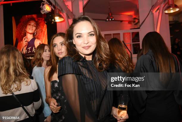 Former Miss Valerie Begue attends the "Yes I Am" Cacharel Flagrance Launch Party at the QG on February 7, 2018 in Paris, France.