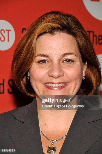 Speaker of the New York City Council Christine Quinn attends the Off Broadway opening night of "Let Me Down Easy" at the Second Stage Theatre on...