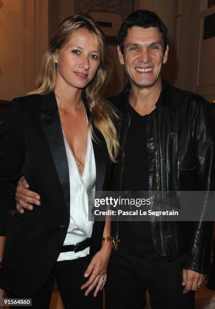 French Singer Marc Lavoine and wife Sarah attend the launch of new Jewellery collection "NEREE for ERE" by Repossi at the Ritz Hotel on October 7,...