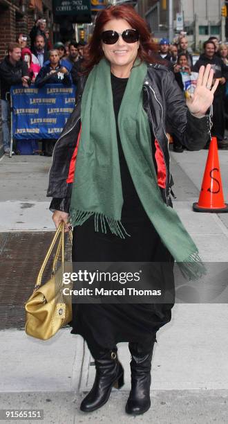 Roseanne Cash visits "Late Show with David Letterman" at the Ed Sullivan Theater on October 7, 2009 in New York City.