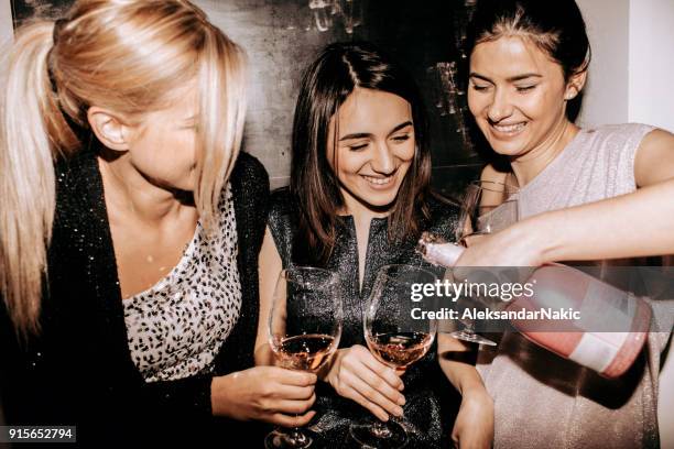 a glass of champagne for my girls - girls party alcohol stock pictures, royalty-free photos & images