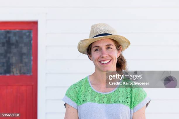 Three-time adventure racing world champion Sophie Hart poses during a media opportunity prior to the Kathmandu Coast to Coast on February 8, 2018 in...