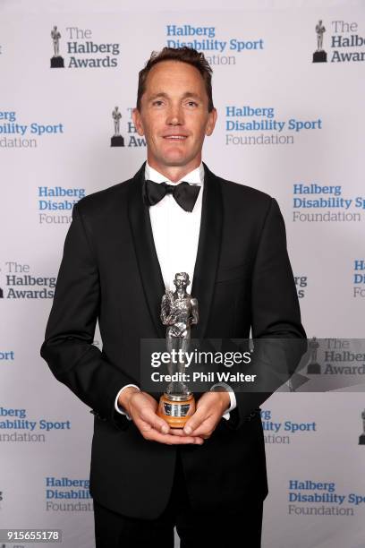 Gordon Walker poses with the Coach of the Year award at the 55th Halberg Awards at Spark Arena on February 8, 2018 in Auckland, New Zealand.