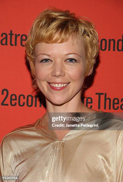 Actress Emily Bergl attends the Off Broadway opening night after party for "Let Me Down Easy" at Metropolitan Home's Showtime House on October 7,...