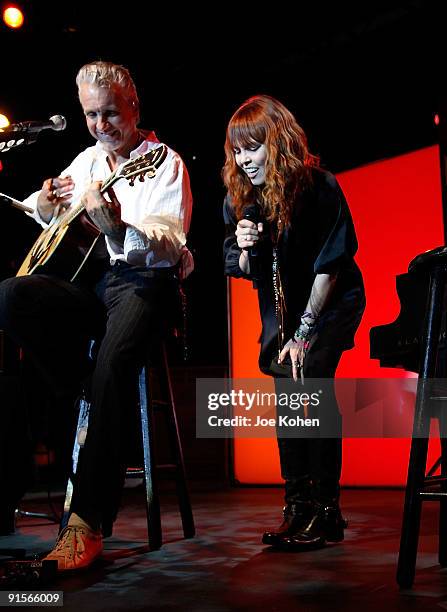 Singer Pat Benatar and musician Neil Giraldo perform during The Recording Academy's New GRAMMY Artists Revealed Series kick off at Nokia Theatre on...