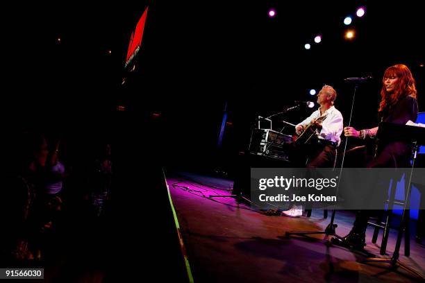 Singer Pat Benatar and musician Neil Giraldo perform during The Recording Academy's New GRAMMY Artists Revealed Series kick off at Nokia Theatre on...
