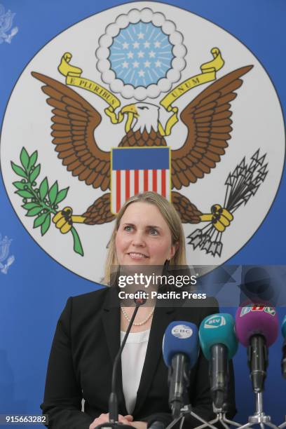 Deputy Assistant Secretary of State for European and Eurasian Affairs Bridget Brink at a press conference. The US call on Azerbaijan to hold free and...