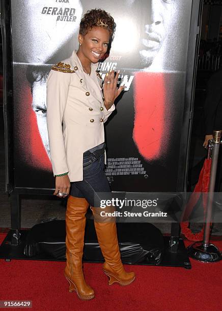 Eva Marcille arrives at the Los Angeles premiere of "Law Abiding Citizen" at Grauman's Chinese Theatre on October 6, 2009 in Hollywood, California.