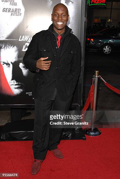 Tyrese Gibson arrives at the Los Angeles premiere of "Law Abiding Citizen" at Grauman's Chinese Theatre on October 6, 2009 in Hollywood, California.