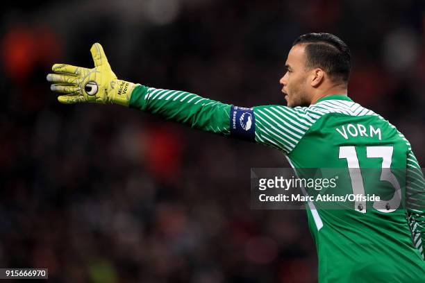 Tottenham Hotspur goalkeeper Michel Vorm during the FA Cup Fourth Round replay between Tottenham Hotspur and Newport County at Wembley Stadium on...