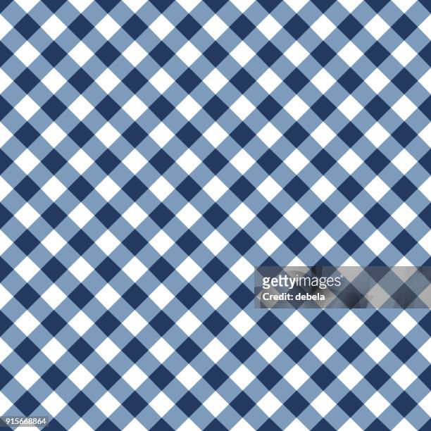 blue tablecloth pattern - gingham stock illustrations
