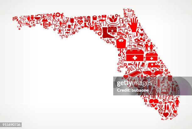 florida garden and gardening vector icon pattern - senior exercise tablet stock illustrations