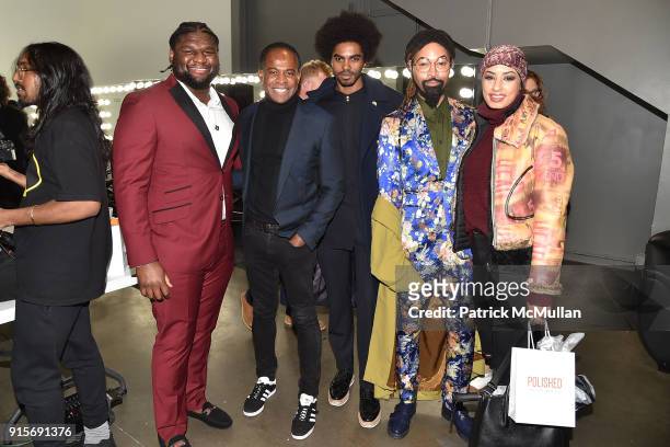 Dalvin Tomlinson, Frederick Anderson, Sean Frazier, Ty Hunter and Eman B Fendi attend The Blue Jacket Fashion Show Benefiting Prostate Cancer...
