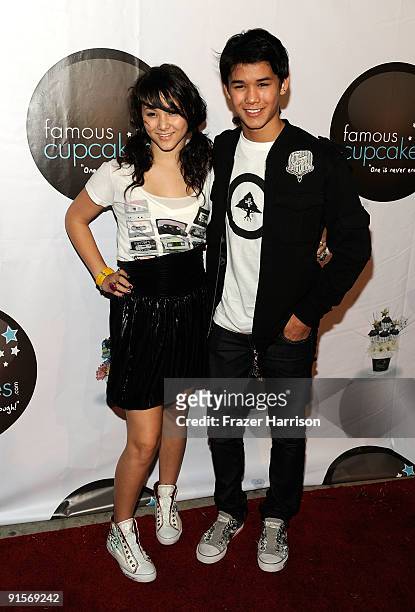 Actors Fivel Stewart and BooBoo Stewart arrive at the Famous Cupcakes Launch Party on October 7, 2009 in Beverly Hills, California.