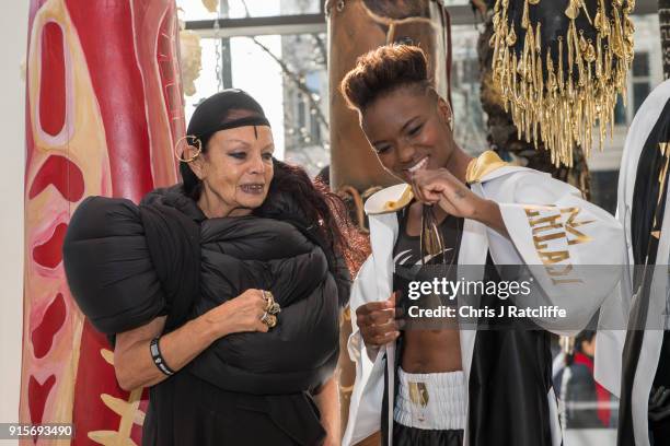 Boxer Nicola Adams with designer Michele Lamy launches her first clothing line at Selfridges on February 8, 2018 in London, England. Nicola Adams OBE...