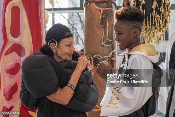 Boxer Nicola Adams with designer Michele Lamy launches her first clothing line at Selfridges on February 8, 2018 in London, England. Nicola Adams OBE...