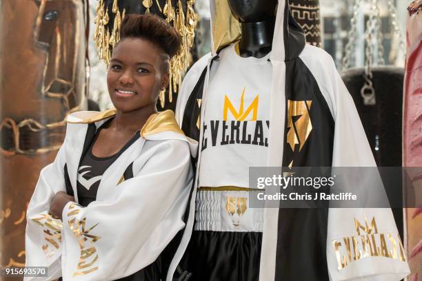 Boxer Nicola Adams launches her first clothing line at Selfridges on February 8, 2018 in London, England. Nicola Adams OBE has partnered with...