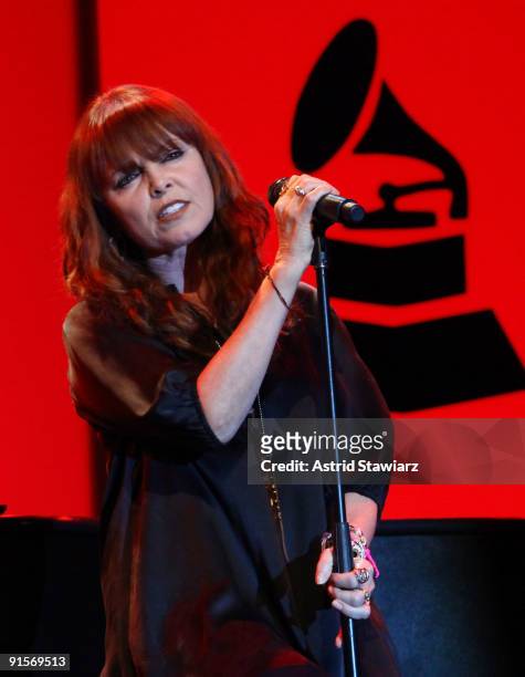 Singer Pat Benatar performs during The Recording Academy's New GRAMMY Artists Revealed Series kick off at Nokia Theatre on October 7, 2009 in New...