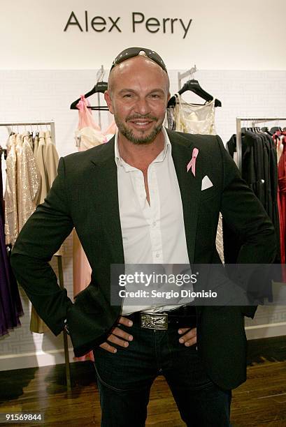 Fashion designer Alex Perry attends the inaugural David Jones National Breast Cancer Foundation Donation Day at the David Jones Elizabeth Street...